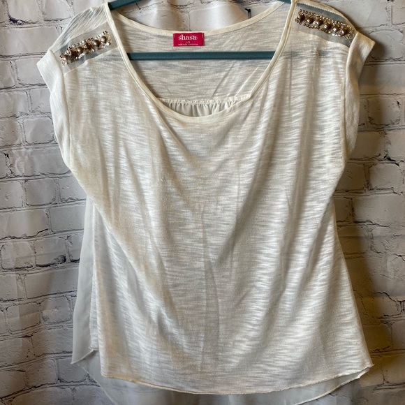 White sheer shirt size large - Picture 1 of 4